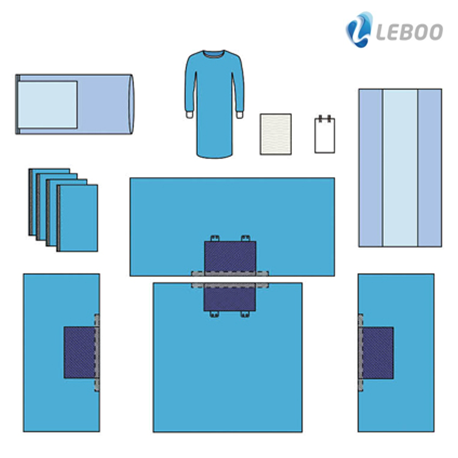 [5 Cartons] Leboo Sterilized Universal Pack 02, Blue (1pc/Header Pouch, 6pcs/carton)