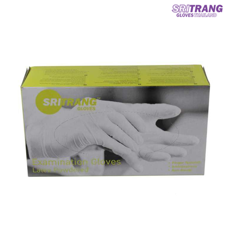 Sri Trang Latex Powder Free Examination Gloves, 5gms (100pcs/box)