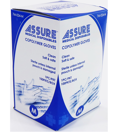 Assure Copolymer Gloves Sterile, 100's/box