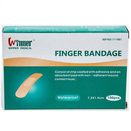 Sterile Adhesive Finger Bandage, 7.2x1.9cm, Waterproof (10boxes/case)