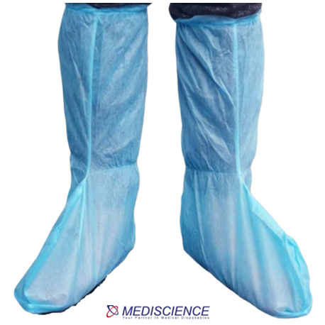 Mediscience Disposable Boot Cover, Non Woven, 40gsm, Blue (10pcs/pack) 