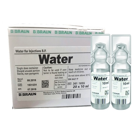 B Braun Water for Injections B.P. 10ml x 20pcs