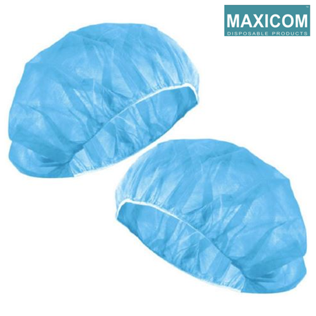 Maxicom Disposable Round Nurse Cap, Blue, 100pcs/pack