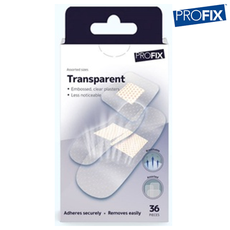 Profix Transparent Plaster, 36pcs/pack #TP36 (50 packs/carton)