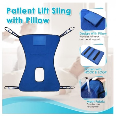 Patient Lift Toileting Sling Large Mesh Sling for Shower, Per Pc