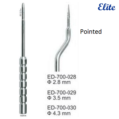 Elite Osteotome Pointed, Curved, Per Unit