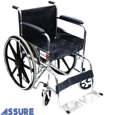 Assure Standard Wheelchair with Fixed Arm and Footrest Chromed, 19.5''