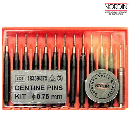 Nordin Titanium Dentine Pins Refill, 0.75mm, 100pcs/pack