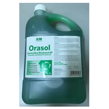 Orasol Antiseptic Mouthwash, 4 Litre Jar