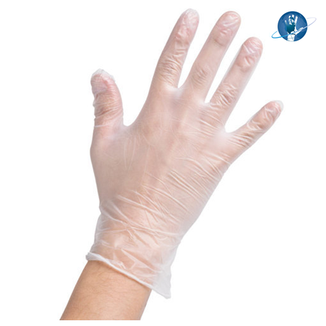 Comfort Plus Disposable Vinyl Synthetic Gloves Powdered, Clear (100pcs/box)