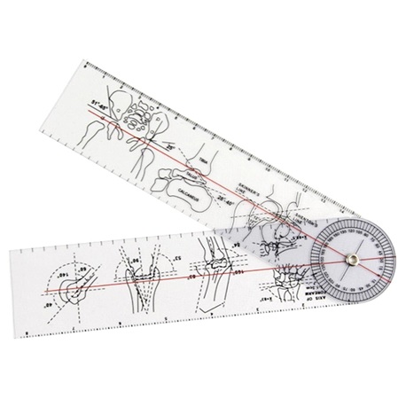 Dekaim Goniometer Transparent Orthopedic Angle Plastic Ruler, Per Piece