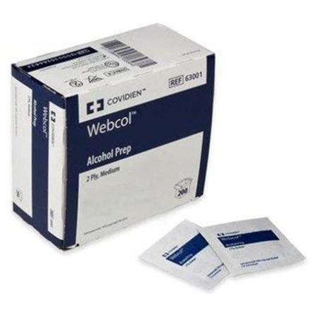 Covidien Sterile Webcol Alcohol Swab, 2-Ply, 200pcs/Box