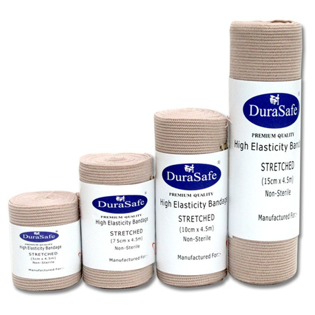 Durasafe Non Sterile High Elastic Bandage Stretched, 7.5cm, Each X 100