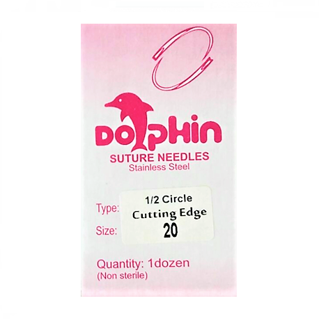 Dolphin Suture Needles Stainless Steel 1/2 circle (12pcs/pack)