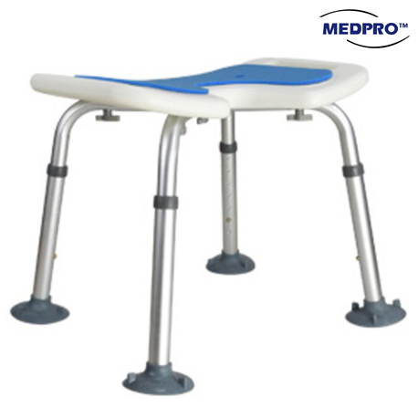 Medpro U-Shaped Toilet Shower Chair with Suction Base & Adjustable Height Legs