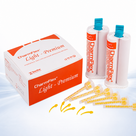 CharmFlex VPS Impression Material 50ml x2 Cartridge Set Heavy/ Regular /Light with Mixing Tips 