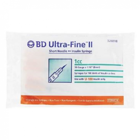BD Ultra-Fine Insulin Syringe, 1cc (10pcs/bag, 100pcs/box)