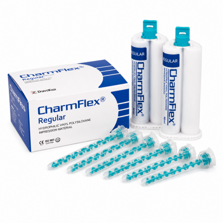 CharmFlex VPS Impression Material 50ml x2 Cartridge Set Heavy/ Regular /Light with Mixing Tips 
