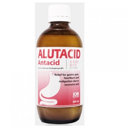 Alutacid Antacid Mixture, Peppermint Flavour, 200mL/box