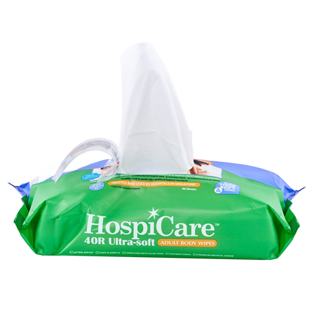 HospiCare 40R (Ultra-soft) Adult Body Wipes, Per Packet