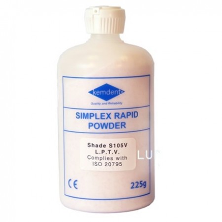 Simplex Rapid self-curing, cold cured acrylic material, Powder Liquid Set