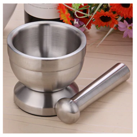 Medpro 304 Stainless Steel Mortar & Pestle with Cover, Each