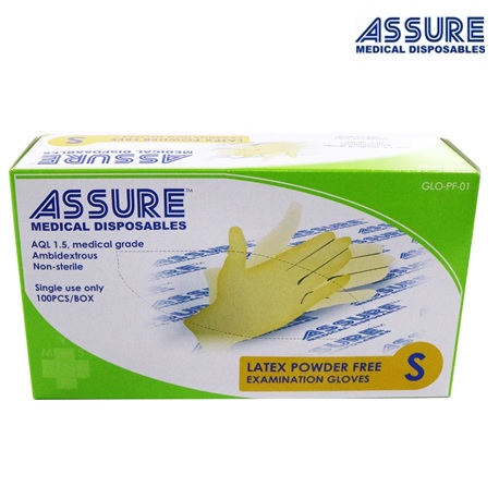 Assure Latex Exam Gloves Powder-Free (100pcs/Box)