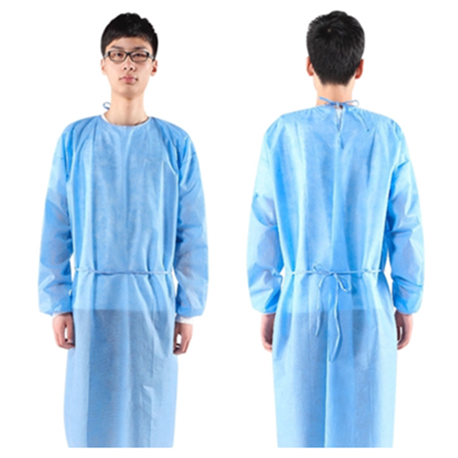 Disposable Isolation Gown with knitted cuff,Blue, 30gsm (100pcs/carton)