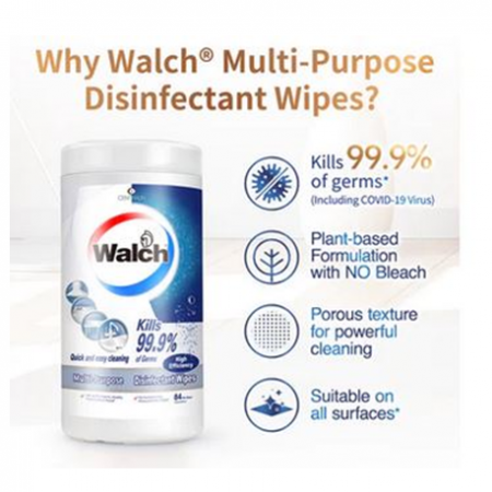 Walch Disinfectant Wipes, 84pcs/bottle