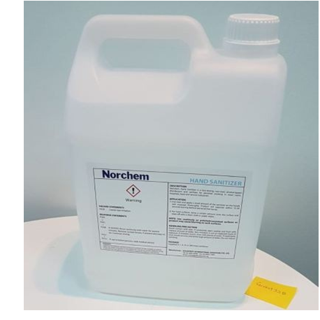 Norchem Hand Sanitizer, 4.5L, (70% Isopropyl Alcohol with moisturizer)