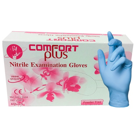Comfort Plus Nitrile Examination Gloves Powder-Free, 3.8gm (Per Box)