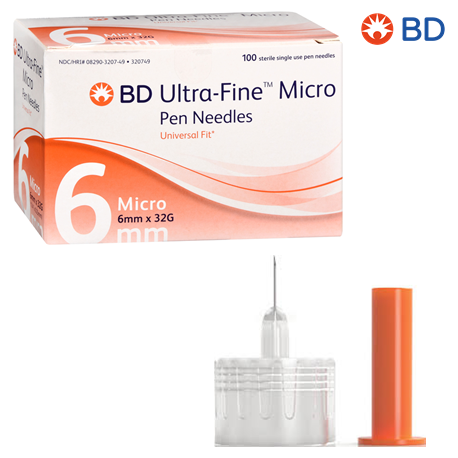 Micro-Fine Ultra Pen Needle 0.23mm (32G) x 4mm 100 pcs