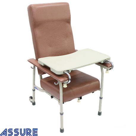 Assure Geriatric chair with adjustable height and 2 rear wheel,Rosewood 