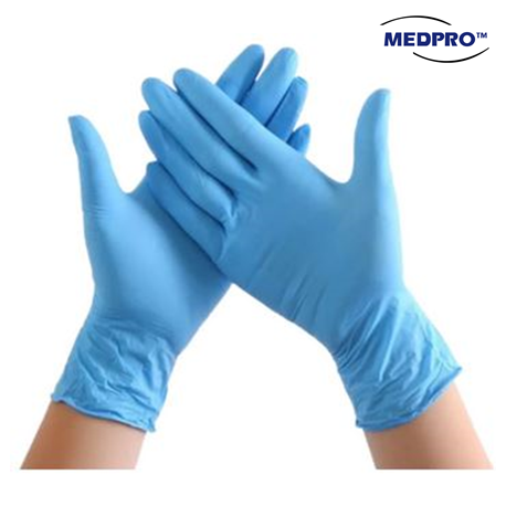 Medpro Nitrile Medical Grade Hand Gloves, Blue, 100pcs/box