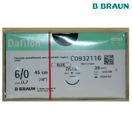 B Braun Dafilon USP 6/0 Needle 1X45cm, DS12, 36pcs/box