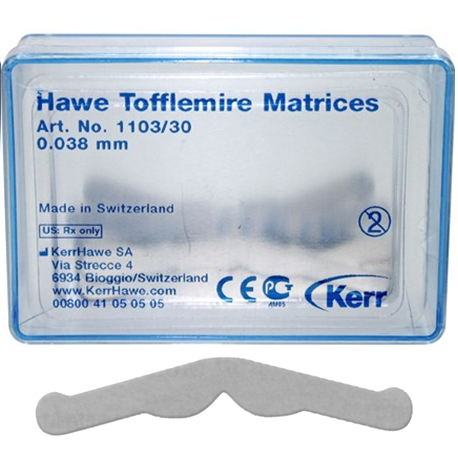 Hawe Tofflemire Matrices 0.038mm in thickness 30/box # 1103/30