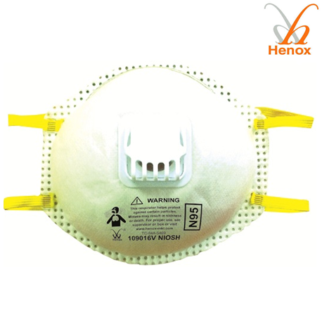 Henox N95 Cone Respirator With Exhalation Valve, #SE-109016V, 10pieces/Box