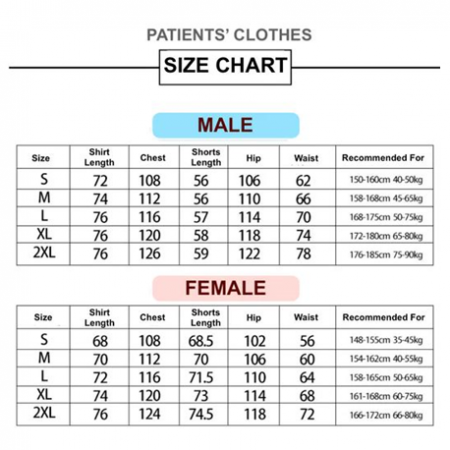 Easy to Don Patients Velcro Clothes Shirt and Shorts for Male, Per Set