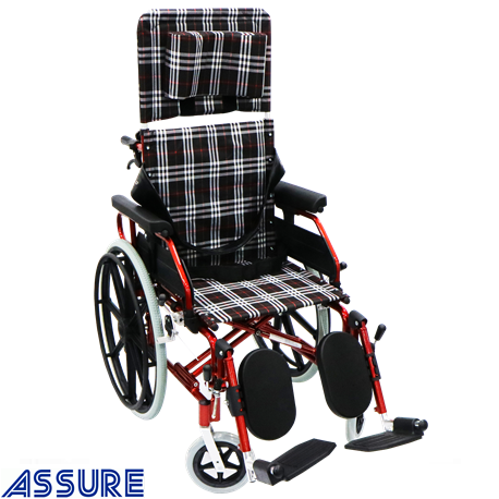 Assure Reclining Aluminium Wheelchair, Anti-Tipper, Anti-Torsion Bar, 18''
