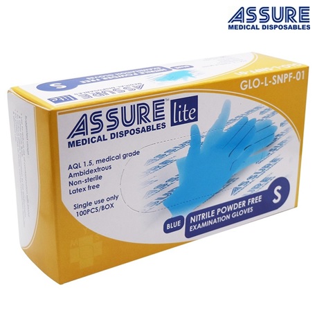 Assure Soft Nitrile Gloves Lite Powder-Free (100pcs/Box, 10boxes/carton)
