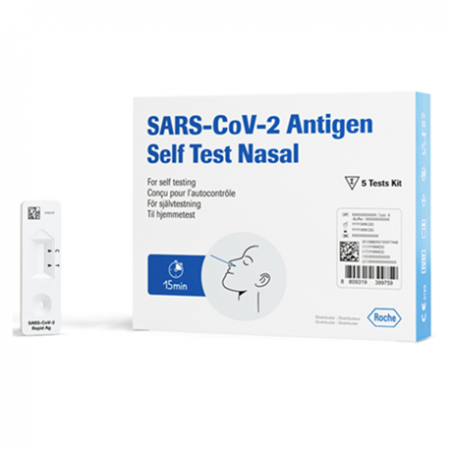 ROCHE SARS-CoV-2 Antigen Self Test Nasal (ART), 5 Test Kits/Box