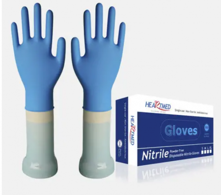 Heartmed Disposable Nitrile Examination Gloves, Powder-Free, 100pcs/Box, 10boxes/Carton