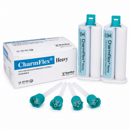 CharmFlex VPS Impression Material 50ml x2 Cartridge Set Heavy/ Regular /Light with Mixing Tips 