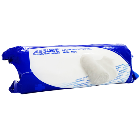 Assure Cotton Roll Absorbent, 400gm, 40Rolls/Carton