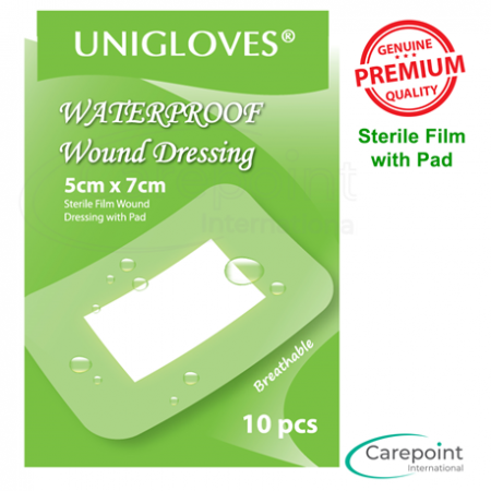 Unigloves Sterile Film Wound Dressing with Pad, Waterproof, Pieces/Box