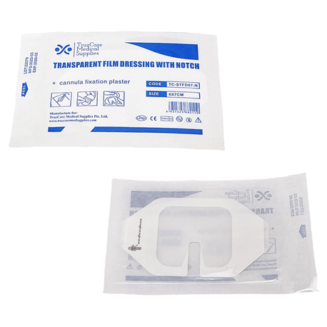 Disposable Sterile Transparent Film Dressing with Notch, 6cm x 7cm, 100pcs/box