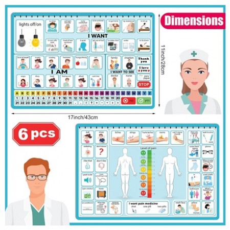 Eaasty Patient Communication Board, 6pcs/set