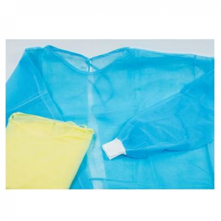 Ezy-Care Non Sterile Isolation Gown with White Cuff, Blue, 40gm, 10pcs/pack
