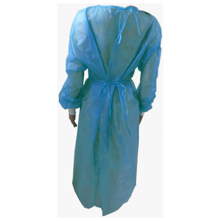 Disposable Isolation Gowns with Tie Back, knitted cuffs, 40gsm (100pcs/carton)