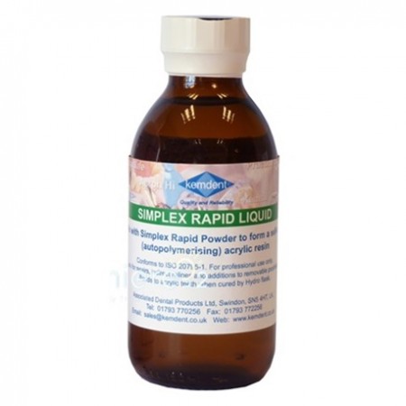 Simplex Rapid self-curing, cold cured acrylic material, Powder Liquid Set